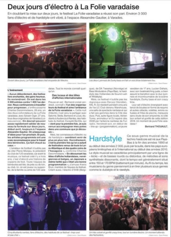 Article de Ouest France sur LFV Festival - Festival hardstyle français.